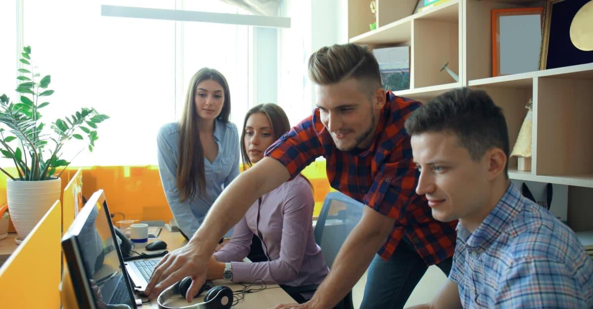 Cybersecurity team monitoring networks and protecting data